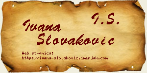 Ivana Slovaković vizit kartica